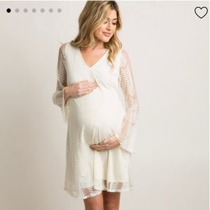PinkBlush Maternity Ivory Dress sz M